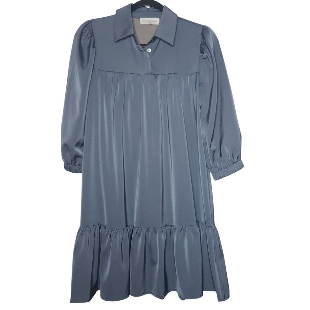 Purpose Passion Boutique Dress Slate Blue Prairie Babydoll Small Cottage NWOT - Picture 2 of 5